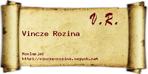 Vincze Rozina névjegykártya